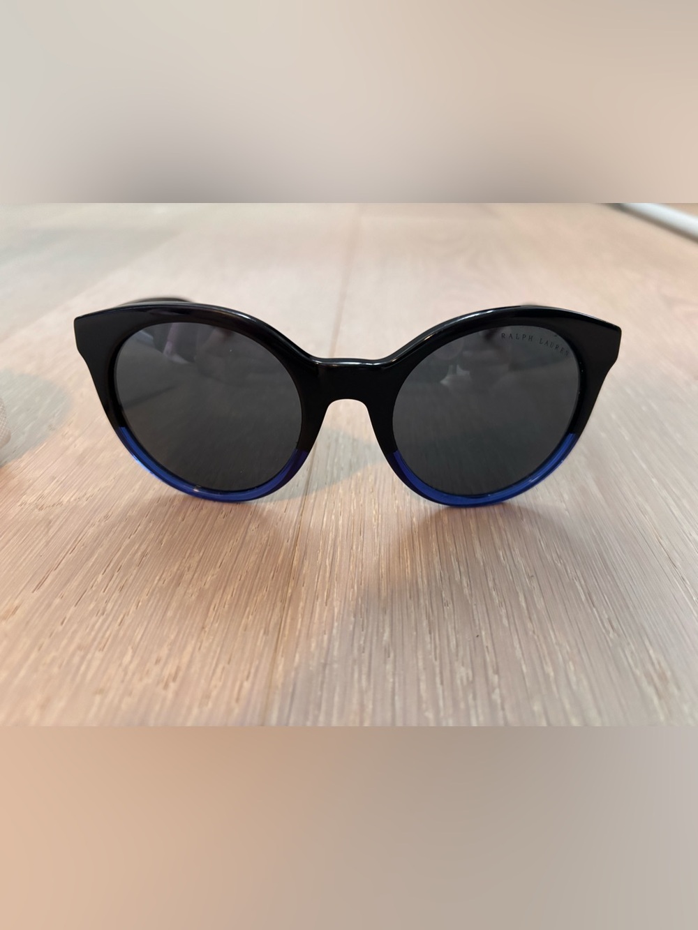 Ralph Lauren Black and Blue Round Women's Sunglasses